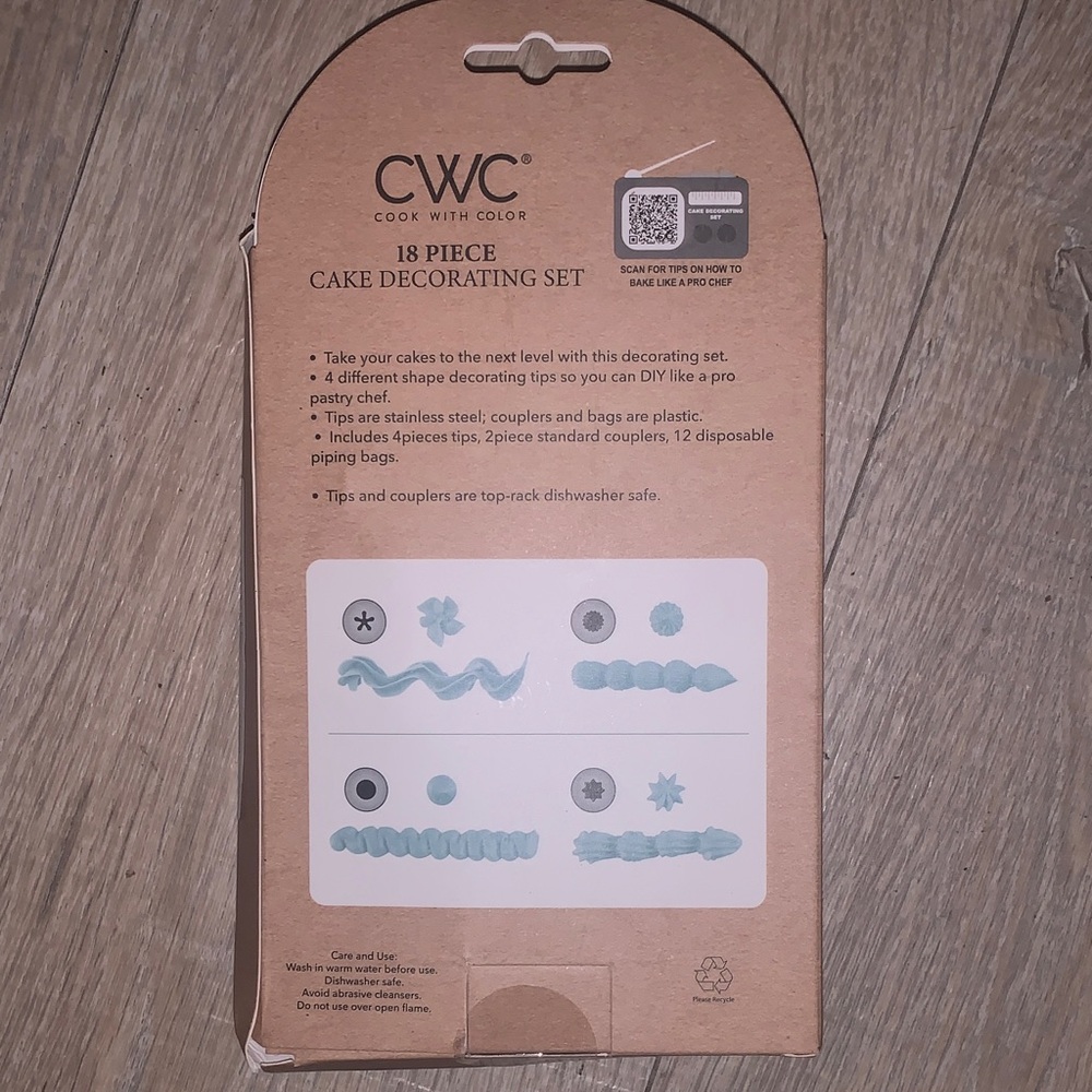 CWC Cook With Color Cake Decorating Set, Piping Tips Disposable Bags Couplers - Picture 4 of 6